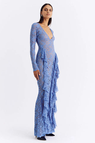 Suboo Gemma Lace Long Sleeve Dress - Cornflower