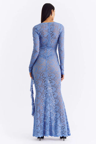 Suboo Gemma Lace Long Sleeve Dress - Cornflower