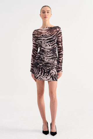 Suboo Alexis Long Sleeve Mini Dress - Animal