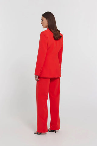 Kianna Shim Flare Pant - Red