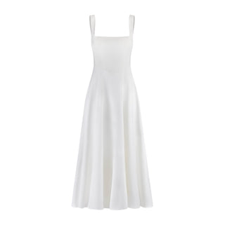 Odd Muse The Ultimate Muse High Waist Square Neck Midi Dress - White