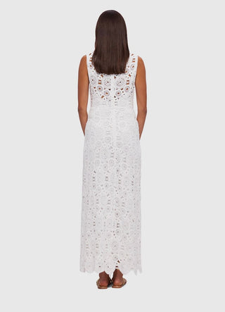 Leo Lin Serena Crochet Midi Dress - Snow