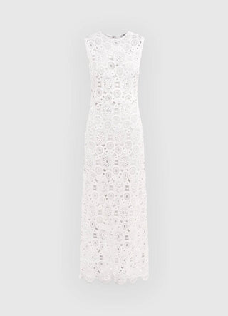 Leo Lin Serena Crochet Midi Dress - Snow