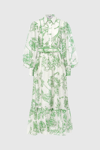 Leo Lin Stephania Midi Dress - Celadon