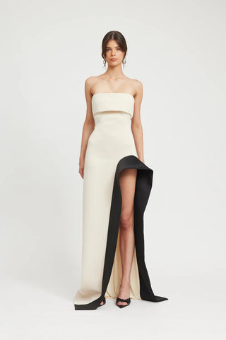 Tojhà Octavia Dress - Champagne Beige/Black