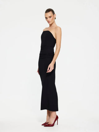 Effie Kats Astor Strapless Midi Dress - Black