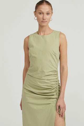 Third Form Drawn Deep Tank Maxi Dress - Sage