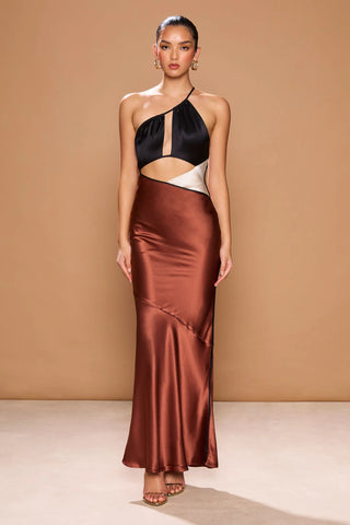 Sonya Auora Spliced Dress - Spliced Bronze