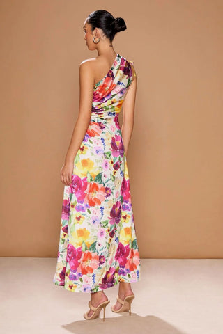 Sonya Nour Midi Dress - Floral Watercolour Print