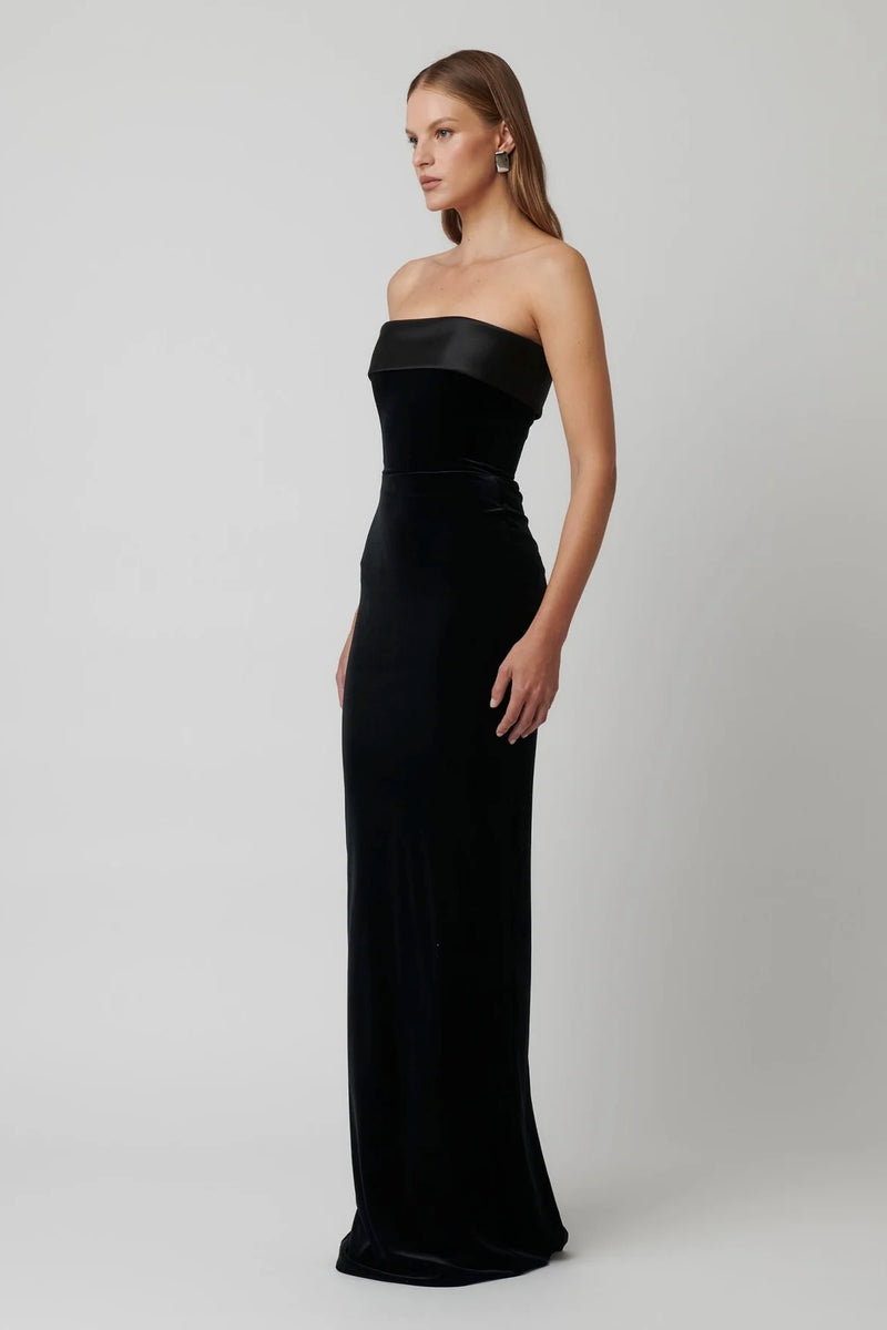 Effie Kats Monroe Gown - Black Velvet – Dress Hire AU