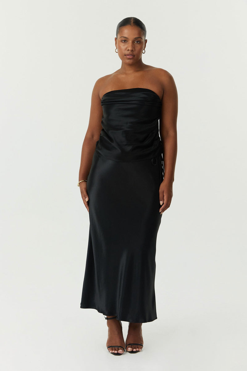 Third Form Satin Drape Bustier - Black – Dress Hire AU