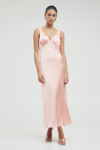 Third Form Satin Gather Bra Bias Slip Dress - Fairy Floss