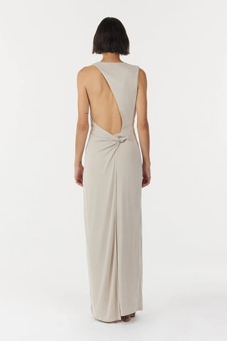 Third Form Stirling Twist Asymmetric Maxi Dress - Oyster Grey