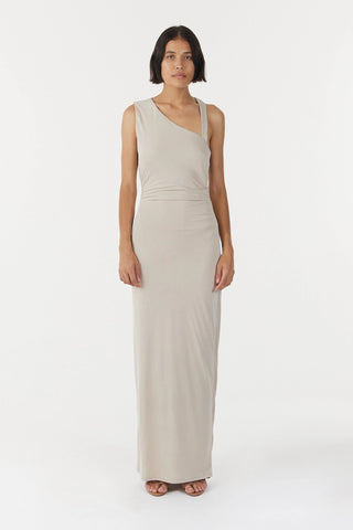 Third Form Stirling Twist Asymmetric Maxi Dress - Oyster Grey