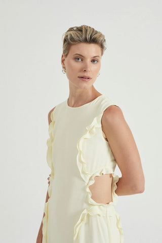 Third Form Stroke Frill Maxi Tank Dress - Limoncello