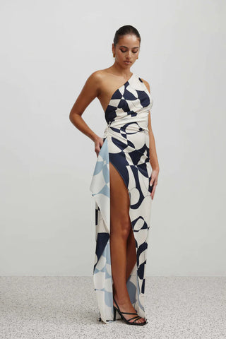 Lexi Samira Dress - Abstract Navy Print