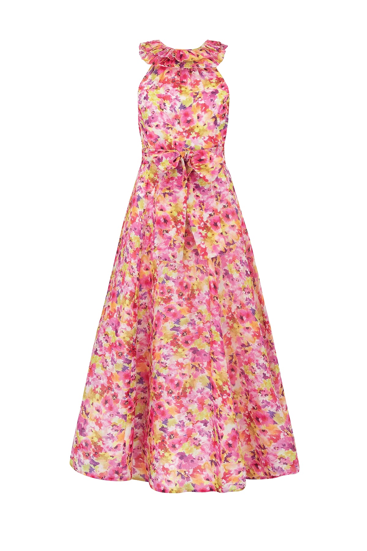 Talulah Angelita Midi Dress - Pink/Yellow Print – Dress Hire AU