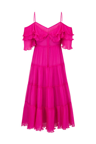 Talulah Cosmos Midi Dress - Rosella Pink