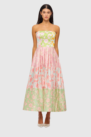 Leo Lin Ana Halterneck Maxi Dress - Anemone Splice Print