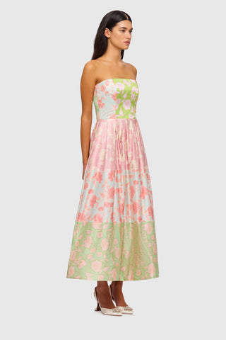 Leo Lin Ana Halterneck Maxi Dress - Anemone Splice Print