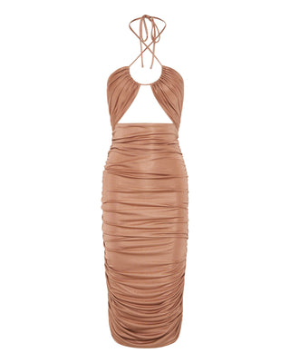 Third Form Lead On Halter Midi Dress - Blushing