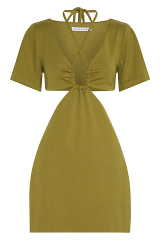 Third Form Double Crossed Tee Dress - Chartreuse