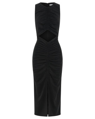 Third Form Marble Draw In Midi Dress - Washed Black