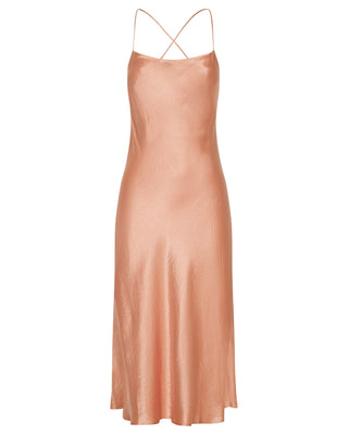 Third Form Crush Bias Cowl Slip Dress - Guava