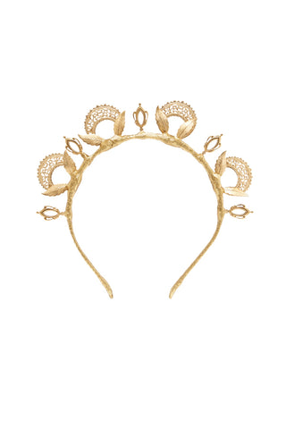 Heather McDowall Misha Leaf Crown - Brass