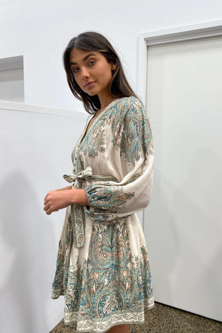 Zimmermann Brighton Paisley Mini Dress - Turquoise