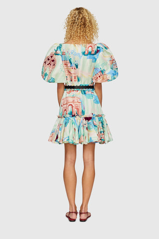 Leo Lin Mia V-Neck Mini Dress - Vacanza Print