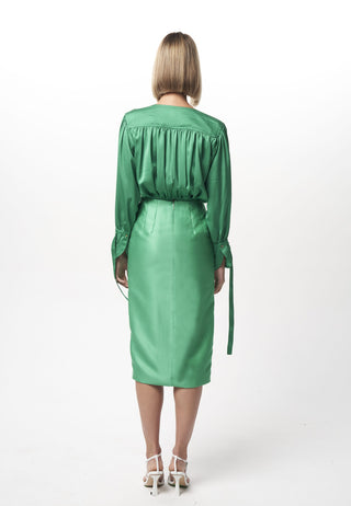 Nicola Finetti Arida Low Plunge Dress - Emerald