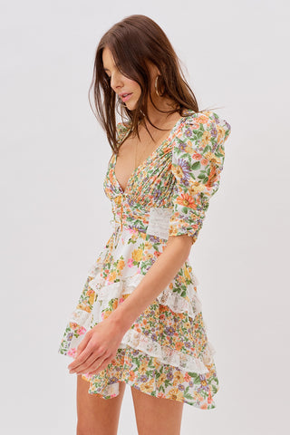 For Love & Lemons Rosalyn Mini Dress - Marigold