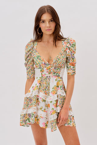 For Love & Lemons Rosalyn Mini Dress - Marigold