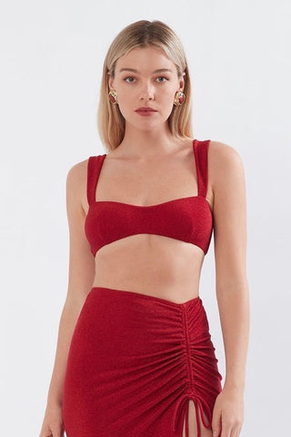 Sonya Retro Top - Red Shimmer