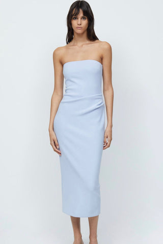 Bec & Bridge Karina Strapless Midi Dress - Powder Blue