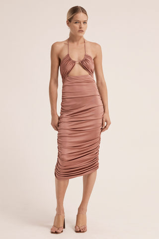 Third Form Lead On Halter Midi Dress - Blushing